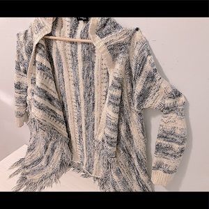 OS Fringed Cardigan Knitted One Size Fits All